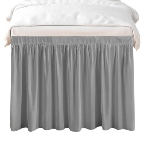 Falda de cama con volantes – Falda de cama de dormitorio extendida, falda de cama de dormitorio única con volantes envolvente | Falda de cama plisada con volantes de color sólido, decoraciones de cama