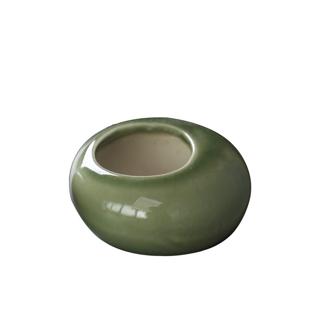 GELASIGE Flower Pots Ice-cracked Glazed Succulent Flowerpots, Creative Ceramic Tableware, Mini Flowerpots Outdoor Flower Pots(A)