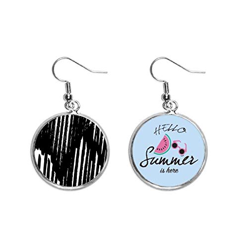 Pendientes de sandía de línea con textura irregular de verano para lóbulo