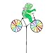 hokojix 3D Animal on Bike Windmill Wind ner Toys Ornament Accessory for Outdoor Gadren Yard coration Ornaments Supplies, Green