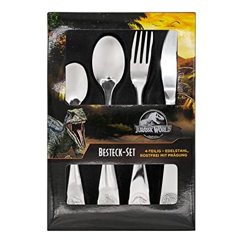 Jurassic World Kinderbesteck Set, 4-teiliges Besteckset Cover