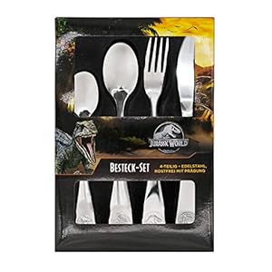 p:os Edelstahl Jurassic World Kinderbesteck-Set, 4-teilig