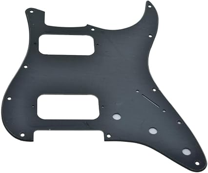 Dopro 11-Hole ST Style Dual Humbucker HH Pickguard for American Strat Guitars with dual humbucking pickups Round Corner Hole Matte Black