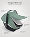 Blissful Diary Baby Car Seat Cover, Extra Large Mesh Window, Breathable Muslin Cotton, Infant Windproof Canopy, Must-Have Baby Gift - Roman Green