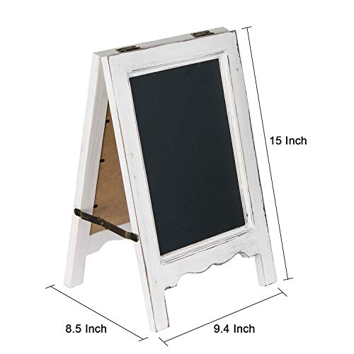 15 Inch Mini Tabletop Wooden A-Frame Double-Sided Slate Chalkboard Sign Easel For Business (White) #TOP1