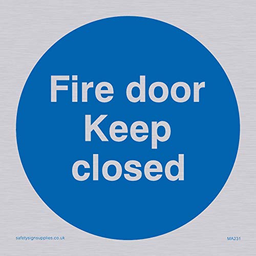 Viking Segni Ma231-S85-Sv "Fire Door Keep Closed Sign Vinile, Argento, 85 Mm H X 85 Mm W