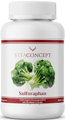 Vitaconcept I 180 Brokkoli Kapseln I 1000 mg pro Tagesdosis I natürliches Sulforaphan I hochdosiert I vegan I 30:1 Brokkoli-Extrakt I laborgeprüft