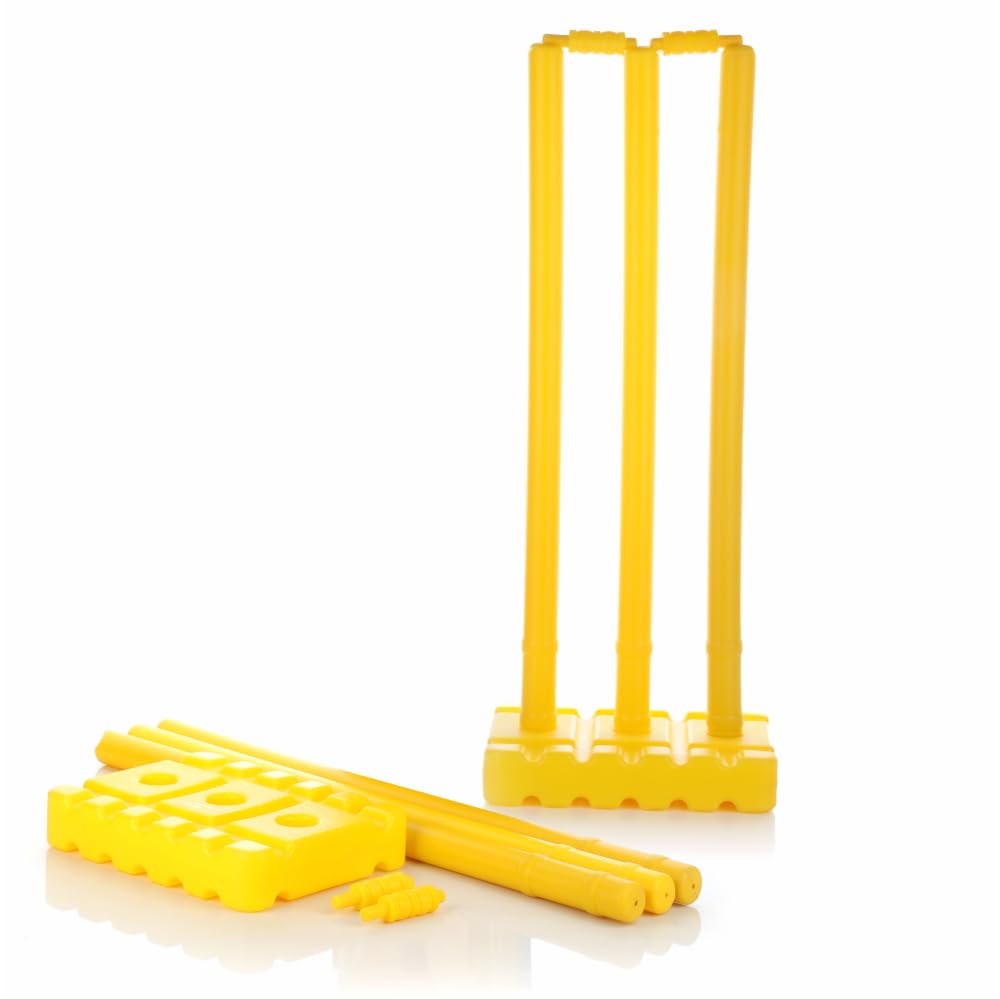 Kids Cricket Stump Set, 24 Inch, Yellow Plastic with Carrying Bag, Non-Toxic-image-16