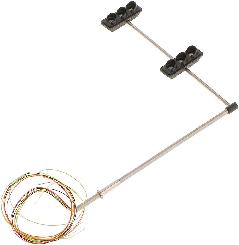 3pcs 70mm Model Traffic Signal s LED HO OO Train Architecture - Red, Green, Amber - Prewired - Great for Diorama, Buildings - Model Traffic Accessory, as described, Black, Silver