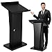 Generic Metal Podium Speaking Desk Multi-Purpose Modern Reception Table Large Capacity Lecterns Storage Stand for Church Office Home