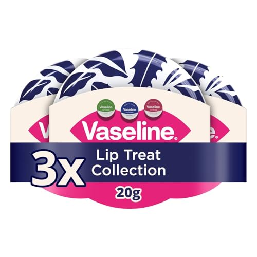 Vaseline Lip Treat Collection Gift Set with Original, Rosy Lips & Aloe lip balm tins perfect gifts for her 3x 20 g