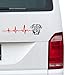 Pegatina Promotion Herzschlag Aufkleber Bordeaux Dogge ca.30cm Aufkleber,Autoaufkleber,Wandtattoo,Sticker,Hundeaufkleber,UV& Waschanlagenfest,Profi Qualität,