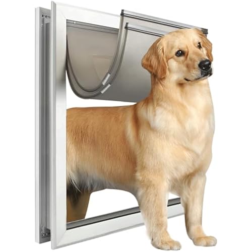 XL Dog Door, Never Rust Aluminum Frame, Sliding Lock Panel, Extra Large