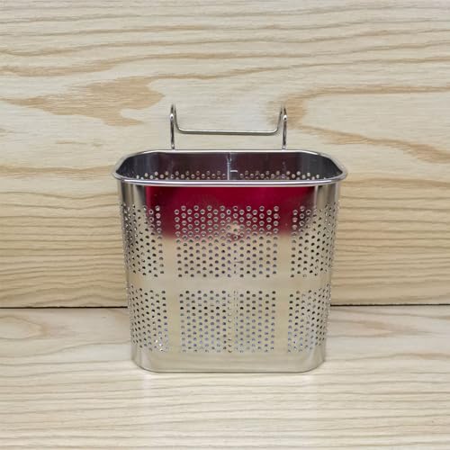 Tissting Stainless Steel Utensil Holder, 14x8x13cm Chopsticks Holder Rack Basket 2 Divided Compartments Drying Rack Holder Utensil Caddy for Kitchen