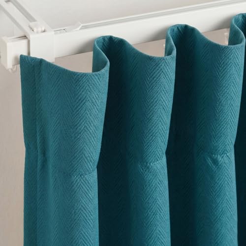 Image of FRESH FROM LOOM 6 ft Window Curtains for Slider Track | Non-Ring Curtains | S-Wave Pleat | Non-Ring Curtains | S-Wave Pleat | Premium Blackout Parde | Parda (Aqua | 6 Feet Long, Set of 2)