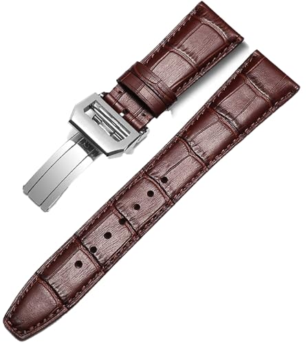 Bracelet cuir IWC Pilot Portofino 22mm avec fermoir argenté pour montre homme