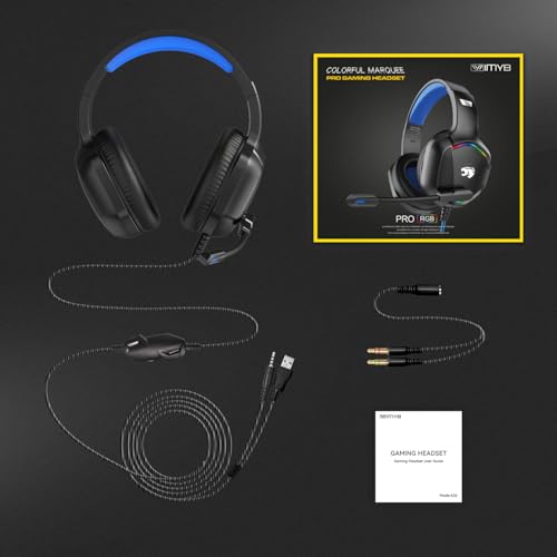 IMYB A36 Gaming Headset with Microphone for Pc, Xbox One Series X/s, Ps4, Ps5, Stereo Wired Noise Cancelling Over-Ear Headphones with Mic for Computer, Laptop, Mac, Gamer (Blue) - Image 7