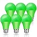JandCase LED Green Light Bulbs, 40W Equivalent, A19 Light Bulbs with Medium Base, 6 Pack