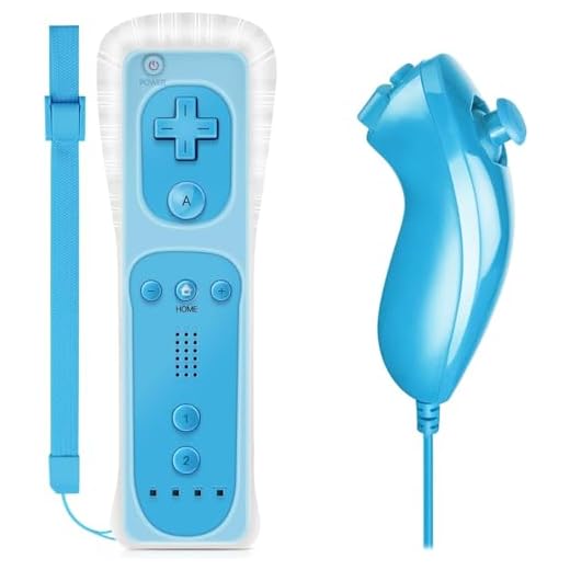 Pack Manette Wii Remote avec wiimotionplus intégré + Nunchuck pour Wii Bleu