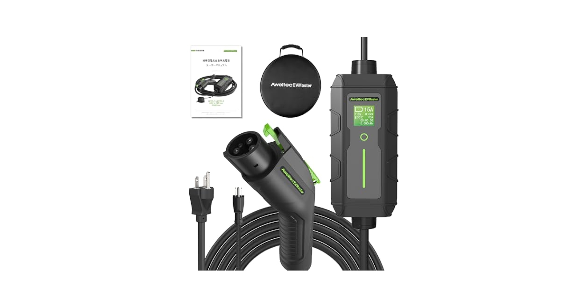 EV PHEV用　電気自動車　普通充電器 Amazon.co.jp: EVMaster 8M 電気自動車用EV/PHEV充電器 8A～15A