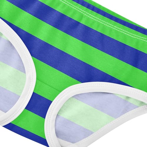 Green Blue Stripe Toddler Girls's Underwear 2T4