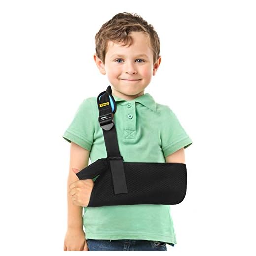 Cabestrillo Brazo Niño, Transpirable Médico Cabestrillo Niño, Cabestrillo Hombro Niño con Asa del Pulgar y Cojín del Amortiguador, Inmovilizador de Hombro Niño, 3-6 Años de Edad