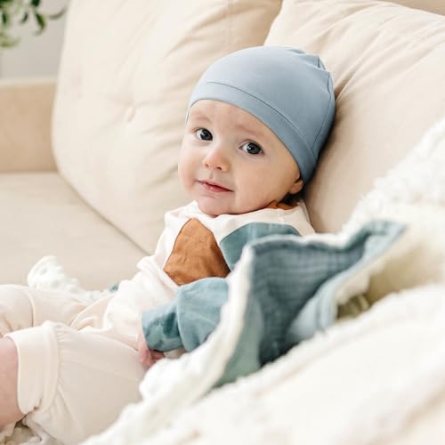 Konssy 6-Pack Baby Beanie Hats for Newborns, Soft Infant Caps for Boys & Girls, 0-6 Months3