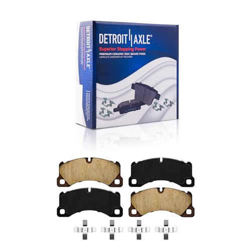 Image of Detroit Axle - Front Brake Pads for Porsche Cayenne Macan Panamera | Volkswagen Touareg, Ceramic Brake Pads w /Hardware Replacement