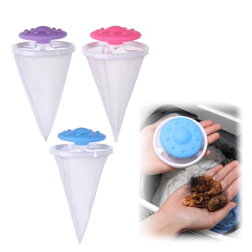 Pet Hair Remover Washing Machine, Pet Hair Remover for Laundry and Floating Hair Filtering Mesh, Washing Machine Lint Catcher, Pet Hair Catcher - Cat Dog Hair Remover Washing Machine Reusable (3PCS)