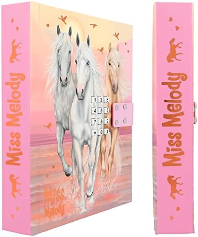 Depesche 12419 Miss Melody Sundown - pamiętnik z kodem liczbowym i dźwiękiem, książka z motywami koni i 80 kolorowo ilustrowanymi stronami w linie