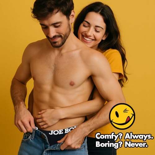 JOE BOXER Black Boxer Briefs for Men 4-Pack, Comfy and Breathable Spandex-Cotton Boxer Briefs, Mens Underwear Cotton Stretch 5