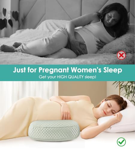 Image of Pregnancy Pillow Cooling for Sleeping, Detachable and Adjustable Double-Sided Support Maternity Pillow Skin-Friendly for Pregnant Women Back, HIPS, Legs(30Slope Design Verified by Expectant Mothers)