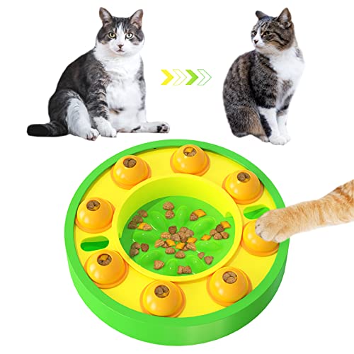 Kadtc Puzzles Toy Used For Both Cats Dogs,Cat Brain Toys Kitten Mental Stimulation Kitty Mentally Stimulating Puzzle Feeder Best Interactive Indoor Treat Dispenser Food Dispensing Bowl Smart Game L #TOP8
