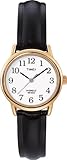 timex montre easy reader pour femme, bracelet en cuir noir 20433