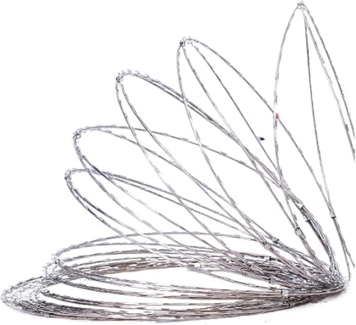 LLHTTDMBDFC Alambre De Púas, Alambre De Espino, Wire 33FT, Galvanized Wire Fence Stretched Ribbon Barbed Wire Coils for Farm, Fence, Garden(Coil diameter-45cm)