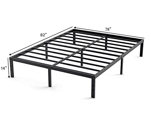 Minimalist Studio Metal Bed Frame – Heavy Duty Mattress Foundation With Anti-Slip Steel Slat Support, Durable Platform Base With Underbed Storage, Easy Assembly (King) #TOP2