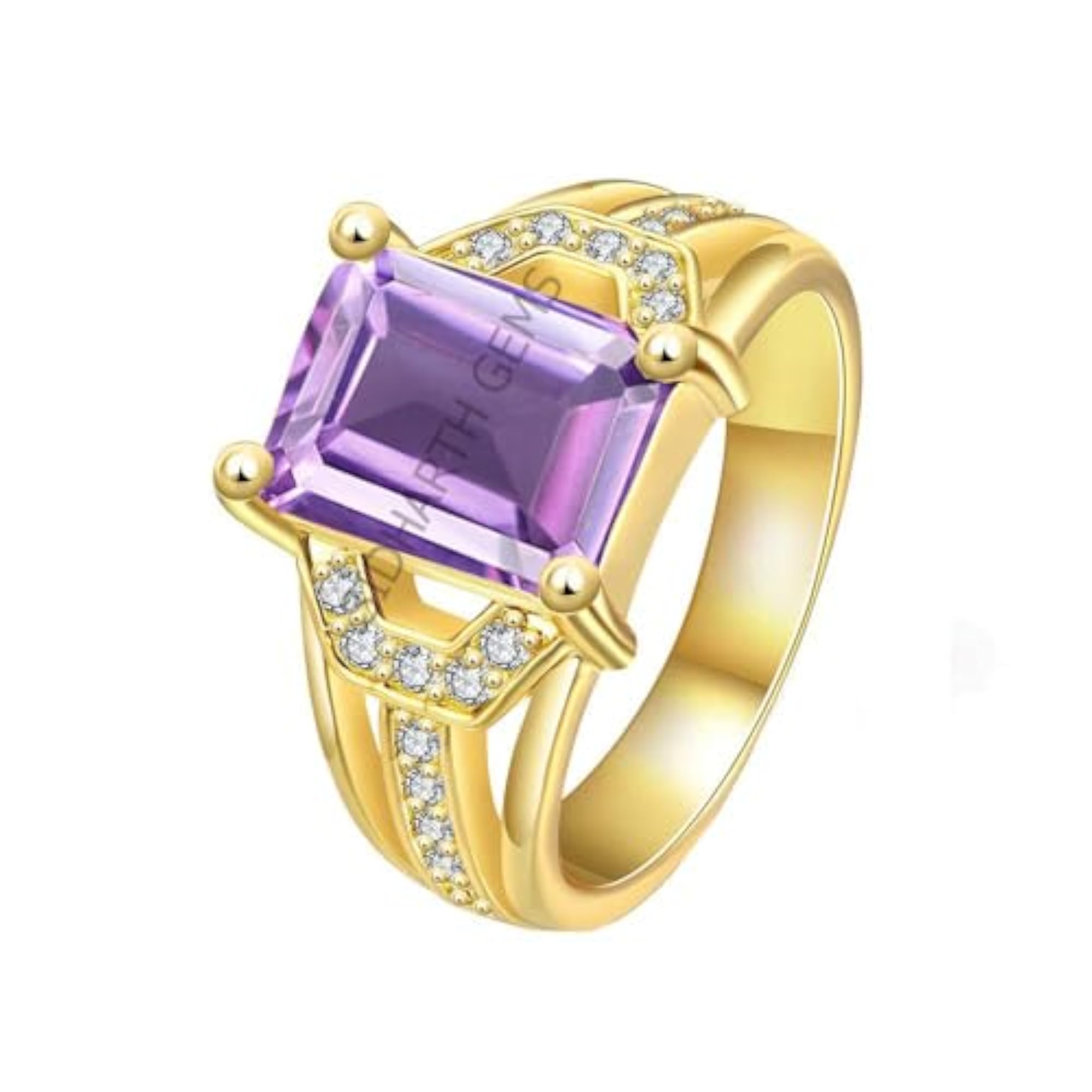 8.00 Carat Gemstone Amethyst Adjustable Ring