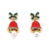 Pendientes De Carillón De Viento con Lazo, Año Nuevo, Aguja De Plata, Prevención De Alergias, Decoración Navideña, Joyería, Pendientes De Cristal, Regalos para Mamá Y Novia