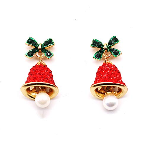 Pendientes De Carillón De Viento con Lazo, Año Nuevo, Aguja De Plata, Prevención De Alergias, Decoración Navideña, Joyería, Pendientes De Cristal, Regalos para Mamá Y Novia