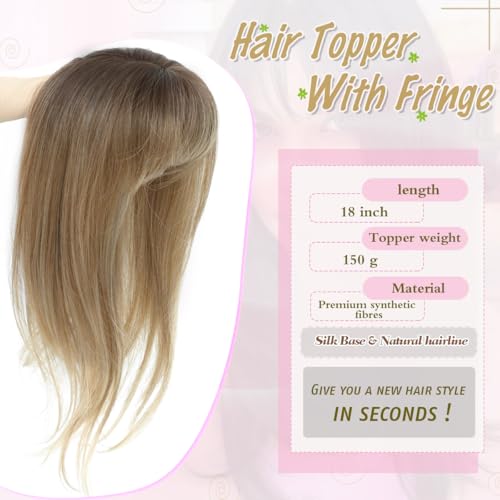 Postiche avec frange pour masquer les cheveux clairsemés femme