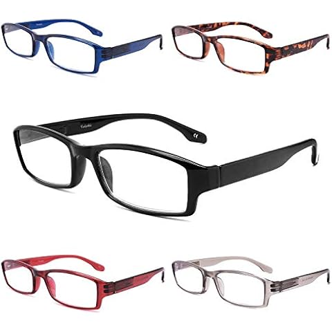 Yuluki Pack de 5 Gafas de Lectura Antiluz Azul Ultraligeras Con Bisagras de Resorte +0.75 Cover
