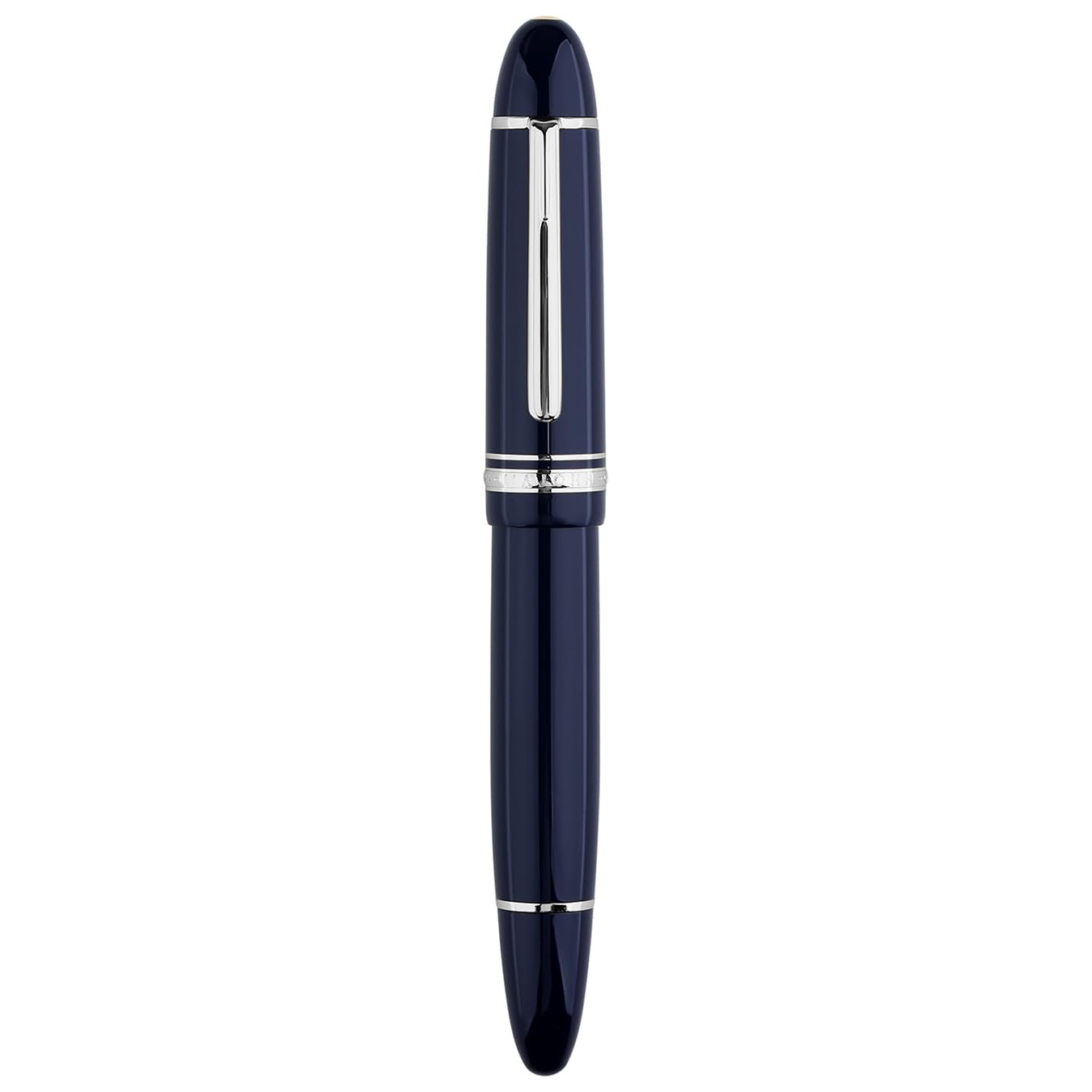 erofa Majohn P141 Piston Fountain Pen NO.8 Fine Nib, Blue Resin with Ink Window Writing Gift Pen with Box, Silver Trim - Image 2