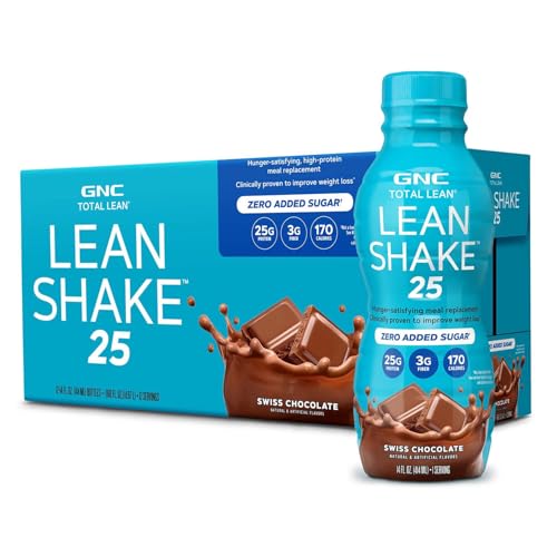 GNC Total Lean Lean Shake 25 - Swiss Chocolate - 12 Bottles