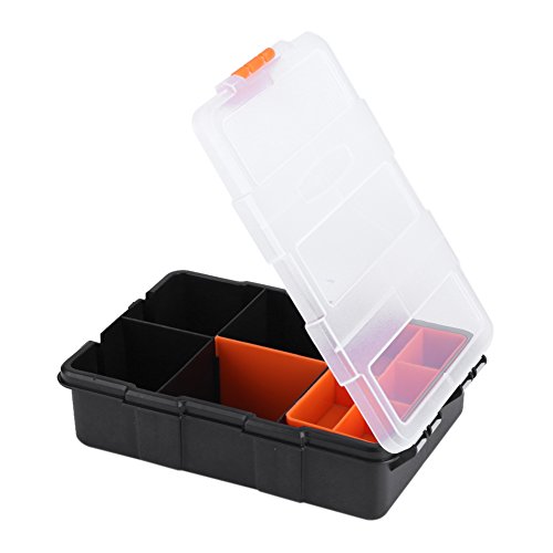 Parts Storage Box Organizer Plastic Heavy Duty Two-layer Storage Case with 11x Compartments Slots for Screws Nuts and Bolts