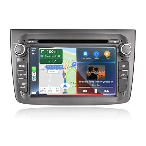 Autoradio Android 7' para Alfa Romeo Mito 2008–2019, CarPlay con Cable, Android MirrorLink, Navegación GPS, Bluetooth, WiFi, Radio FM, Control del Volante, Reproductor CD, 2GB+16GB