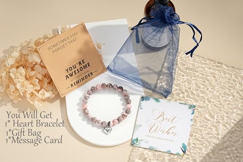 Image of morniface Inspirational Gifts for Women,Natural Stone Bracelet for Mom Daughter Friends Sister Wife Grandma Aunt