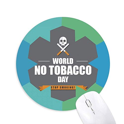 ロゴ世界なしtobacoo日禁煙 円形滑りゴムの雪マウスパッド