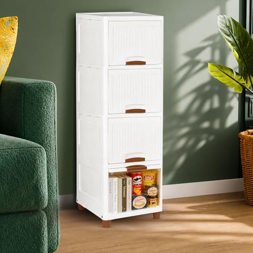 Image of TEKCOOL Plastic Wardrobe for Clothes : Versatile Plastic Cupboard for Storage Organizer & Organisers Storage Box for Ideal for Neat and Tidy Storage Solutions Almirah for Clothes (White, 4XL);