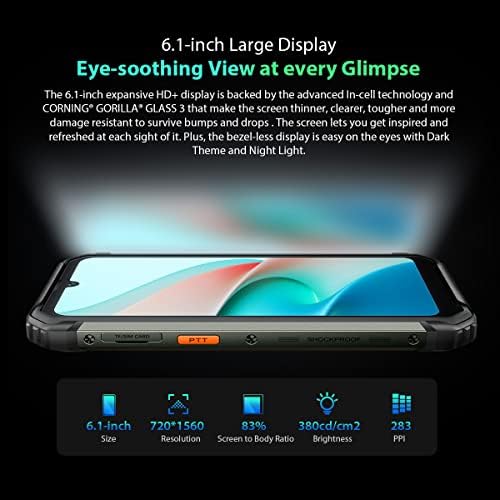 Blackview BV7200 Rugged Smartphone, 50MP Dual Camera, Helio G85 6GB+128GB, IP68 Waterproof Android 12 Outdoor Mobile Phone, 6.1'' HD+ Display, Box Speaker, Glove Mode, 5180mAh Battery, GPS NFC Black