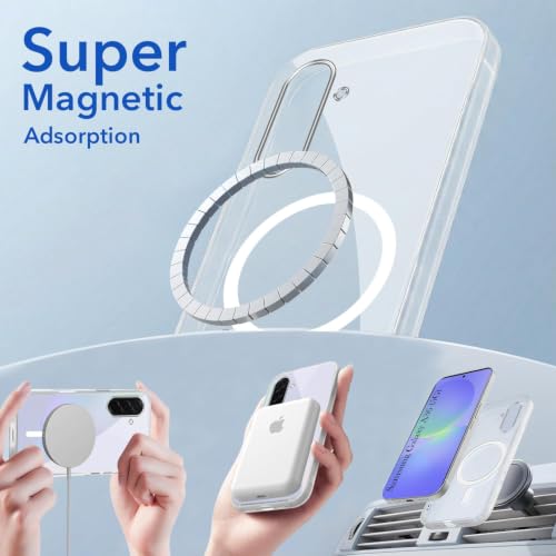 Image of Jkobi Lifetime Anti-Yellow MagSafe Compatible Clear Back Cover Case for Samsung Galaxy A36 5G (Sleek Hard Crystal | Shockproof and Camera Protection)